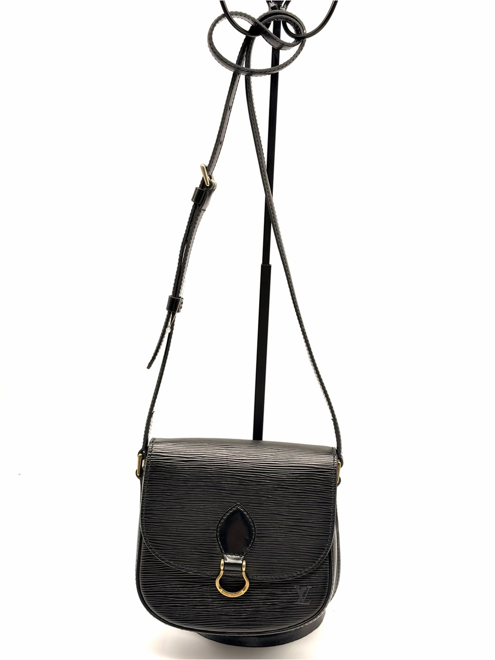 Louis Vuitton LV Black Leather Epi Saint Cloud PM Mini Crossbody Shoulder Bag